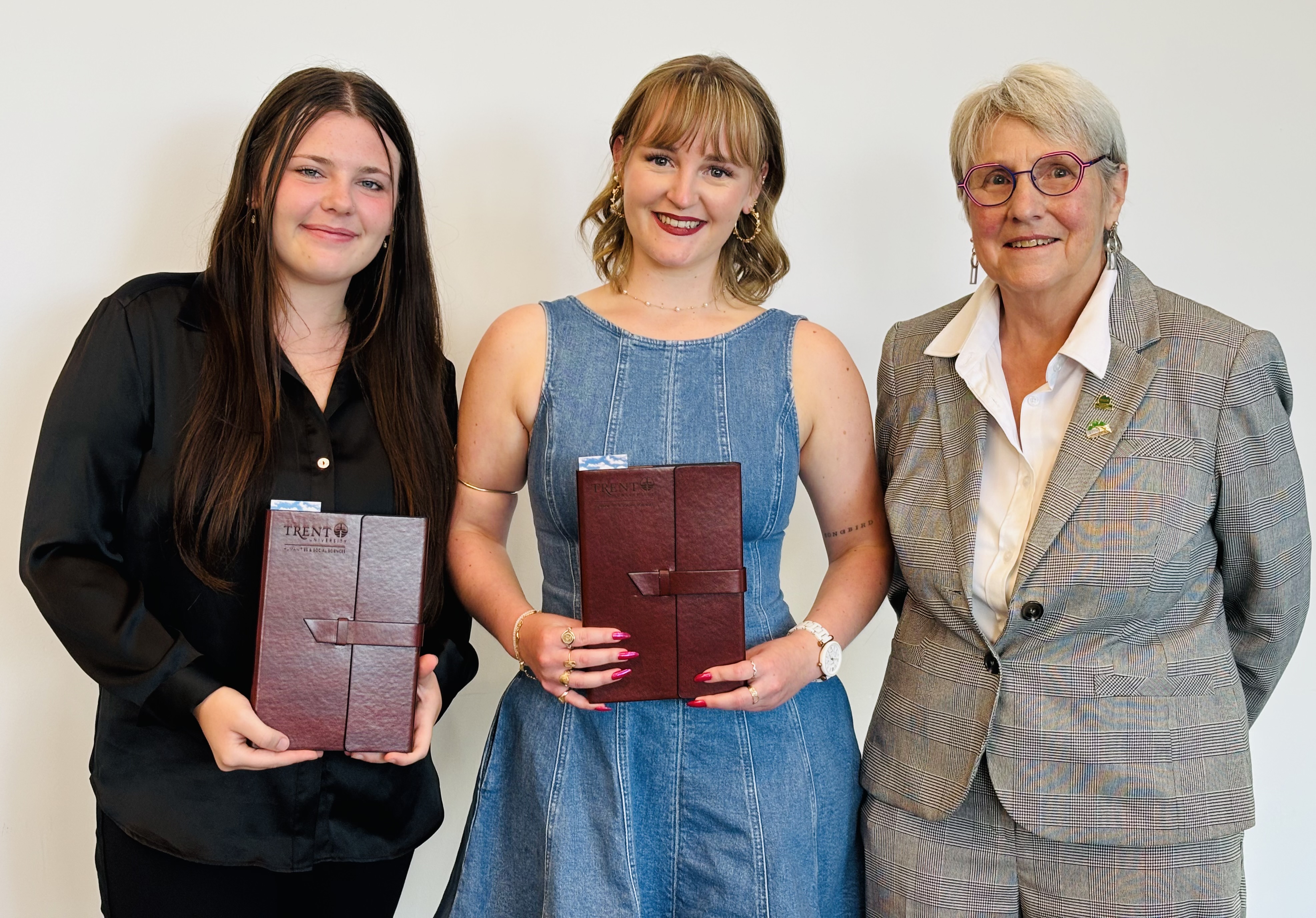 Dr. Pam Sayne (right) with students Destiny Lewis (left) and Mason Perkins (centre). Absent is student Autumn Clarke.
